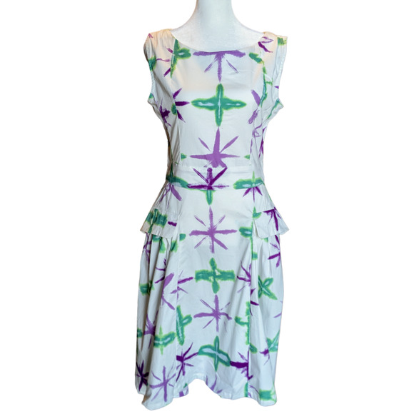 Samantha Sung NWT Snow Flake Tie Dye Devon Dress Small - Picture 1 of 8